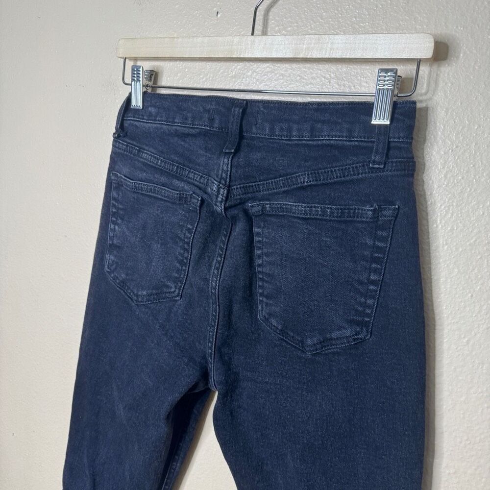 We The Free Jeans Women's 29 Black Button Fly High Waisted Distressed - Picture 9 of 13